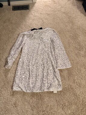 Cupshe White Sequin Long Sleeve Dress